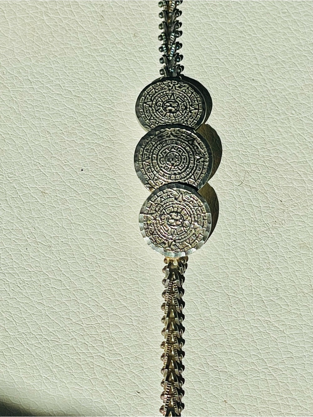 VTG Southwest Sterling Mayan Aztec Calendar Mexico BRACELET 13 G Sz
7.5"